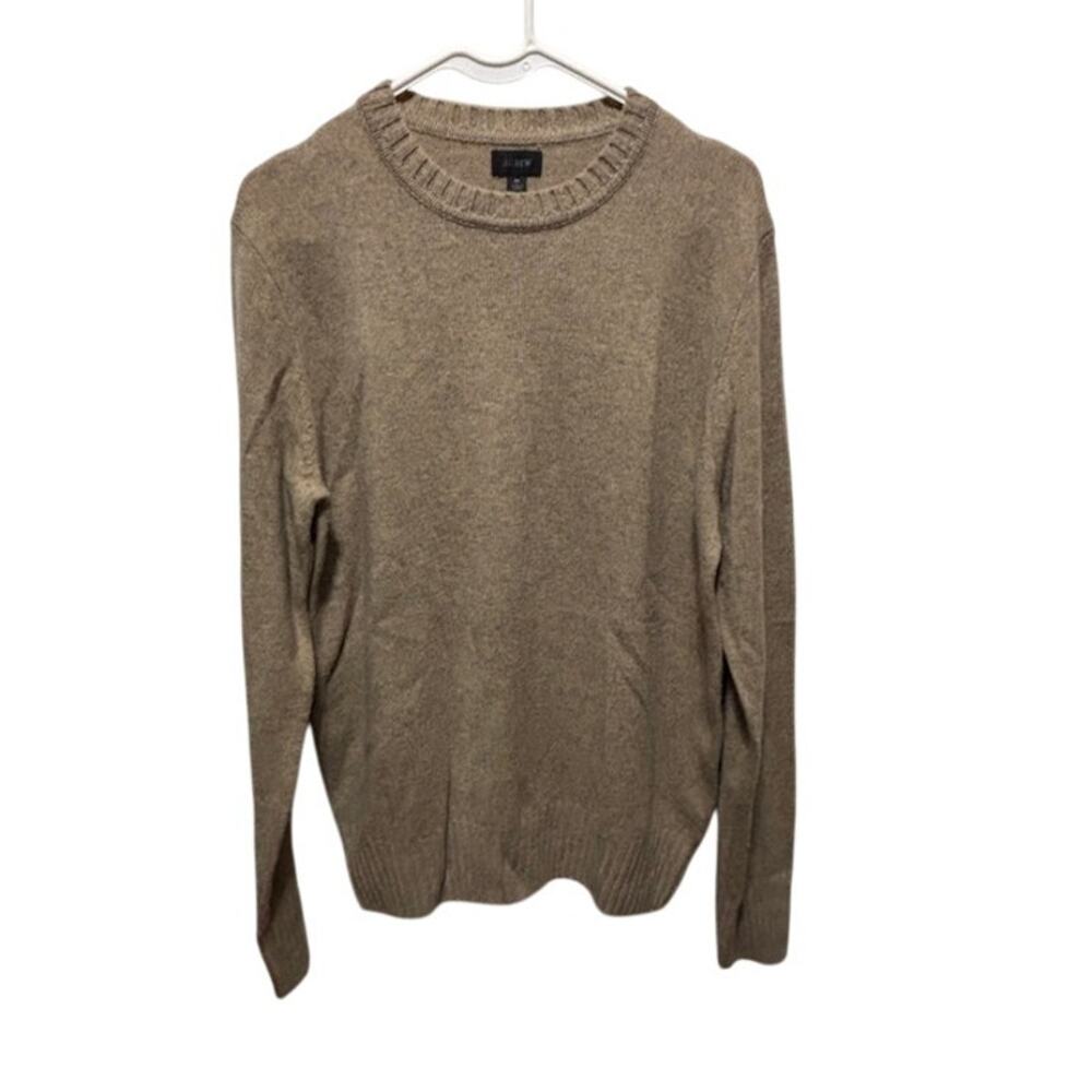 J Crew Sweater Brown Merino Wool Blend Crewneck Pullover Classic Fit Mens Medium